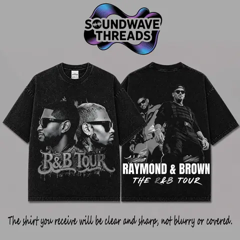 The R&B Tour 2026 : Raymond & Brown V15 Premium Acid Washed Tank Top, R&B Music Duo Graphic Tee, Urban Hip Hop Soul Streetwear Shirt, Concert Tour Merch, Gift for R&B Fans, Vintage Music Tee