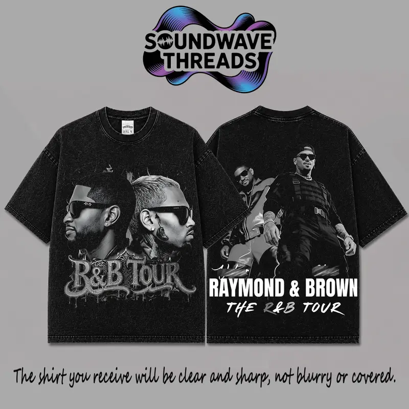 The R&B Tour 2026 : Raymond & Brown V15 Premium Acid Washed Tank Top, R&B Music Duo Graphic Tee, Urban Hip Hop Soul Streetwear Shirt, Concert Tour Merch, Gift for R&B Fans, Vintage Music Tee