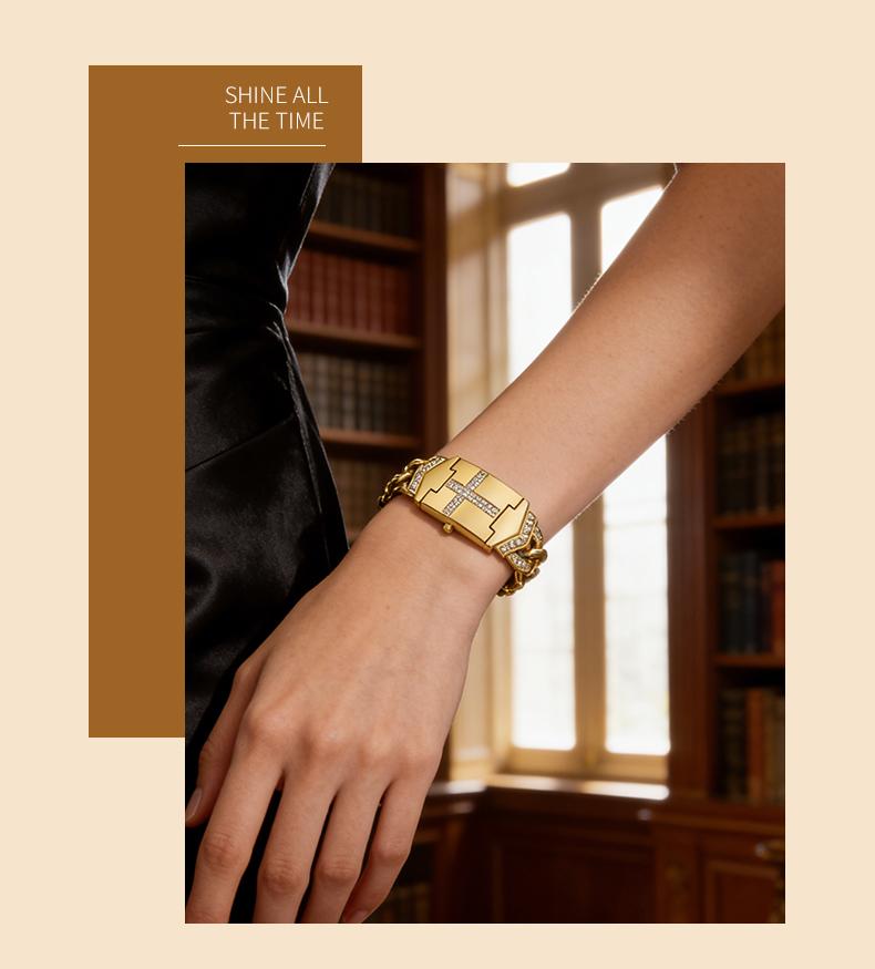 Gold Cross Bracelet Watch SummerWins 4th of july accessories Sparkling Crystal Cross Embellishment, Geometric Rectangular Dial, Premium Metal Bracelet Timepiece, Perfect for Daily Elegance & Gifting Perfect Mother’s Day gift Gold Cross Bracelet Watch SummerWins 4th of july accessories Sparkling Crystal Cross Embellishment, Geometric Rectangular Dial, Premium Metal Bracelet Timepiece, Perfect for Daily Elegance & Gifting Perfect Mother’s Day gift