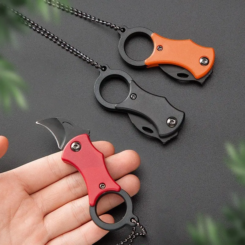 Men's Pocket Knife Keychain Pendant - Mini Foldable Stainless Steel Multi-Tool, Lightweight Compact Fashion Accessory, [Specified cm] Long, No Bulky Design for Camping, Hiking