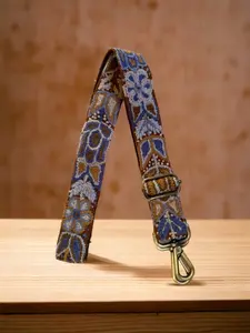 Embroidered Adjustable Handbag Strap, Purse Strap, Camera Strap, Andina Terracota, Rust and Blues