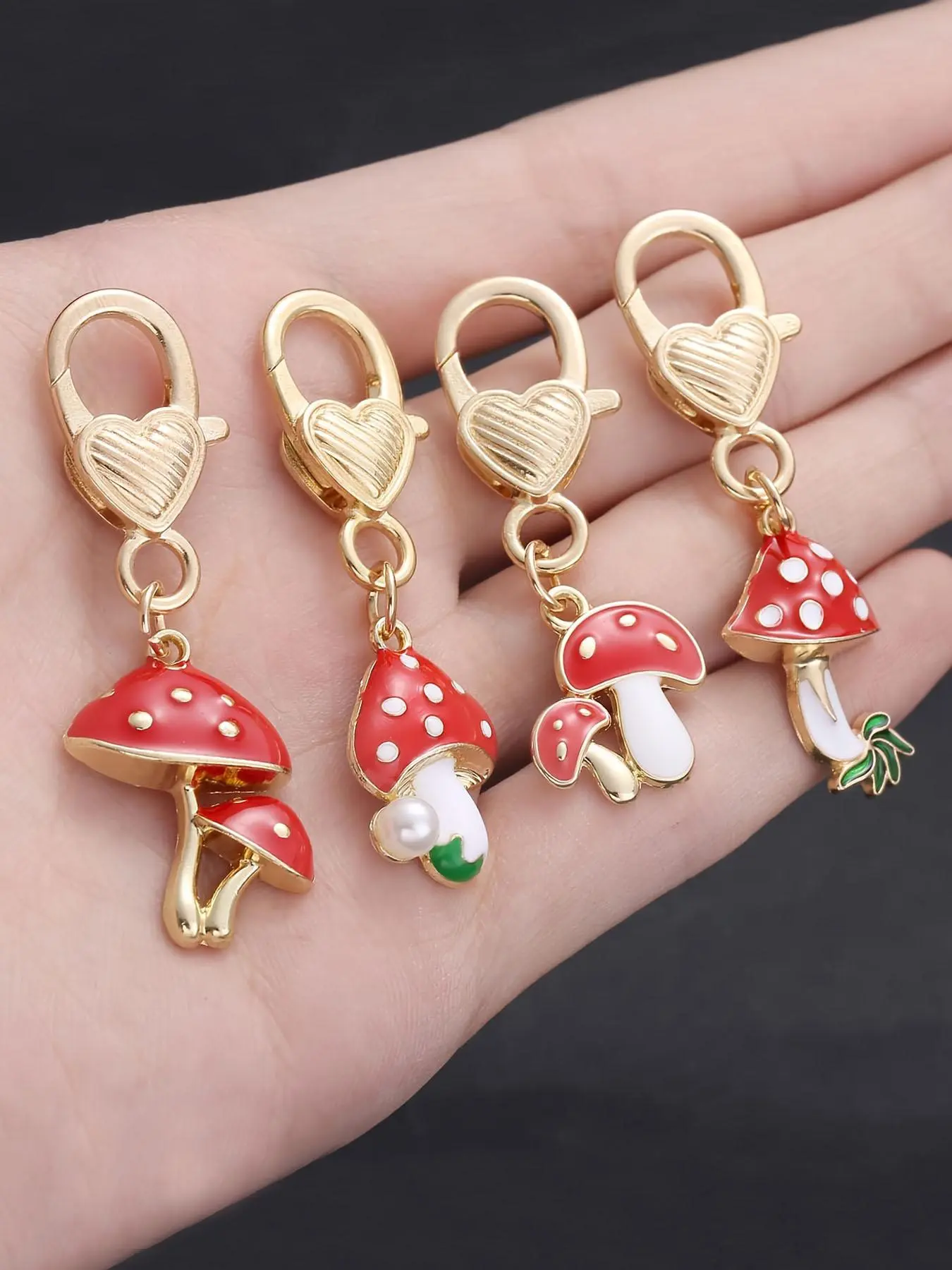 Cute Mushroom Design Keychain, Fashionable Alloy Keychain for Women & Men, Trendy All-match & Exquisite Keychain for Birthday Gift, Keychain Set, Keychains Cute