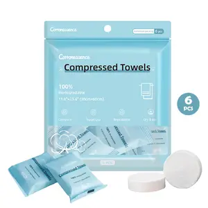 Disposable Compressed Towel Tablets, Portable Compact Face Towels for Home, Camping, Hiking, Travel, Picnics & Gym Workouts, Ideal for On-the-Go Hand/Face Cleansing & Make-Up Use 6-piece compressed towel 30 * 60cm enlarged and thickened face towel