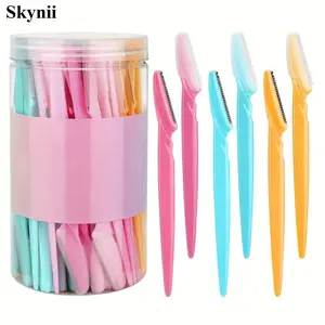 Skynii 40pcs Eyebrow Razor for Women, Face Shaver Kit Dermaplaning Tool for Peach Fuzz Removal, Stainless Steel Blades with Protective Covers | Eyebrow Trimmer, Facial Hair Removal