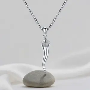 Brighthive italian horn necklace S925 Italian Horn This 925 sterling silver cornicello necklace pendant is suitable as a gift for men and women on anniversaries, birthdays, or Christmas.
