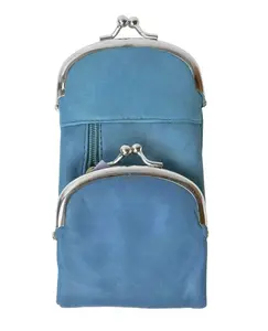 Baby Blue Leather Cigarette Case Lighter pouch Smoke Regular Holder Men Lady