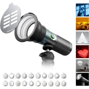 4 Colors Photography Flashlight with 20   Gobos, 8400mAh Portable Spotlight, 10W LED Studio Light for Photo, Content Creation Accessories