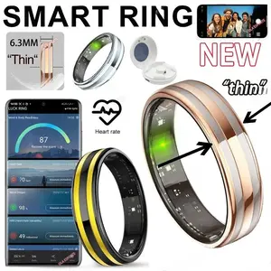 New 6.3mm Thin Smart Ring Health Monitor Smartring Outdoor Waterproof Ring Heart Rate Body Temperature Monitoring Sports rings