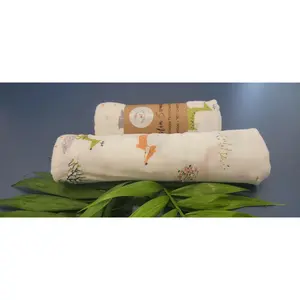 Sooki Travel Blanket - Ultra-Soft Muslin Organic Bamboo Cotton Swaddle Blanket for Babies and Kids, Multi-Functional Design, Vibrant Patterns, Perfect for Travel and Everyday Use