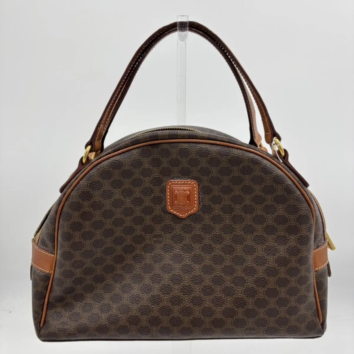 Pre-owned Celine As Shown Shoulder Bags Céline Vintage Macadam Canvas Half Moon Handbag AK810