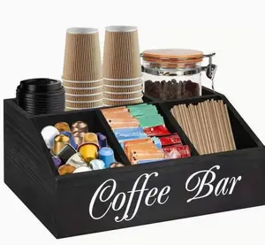 Cedar wood black lacquer grooved coffee drawer storage
