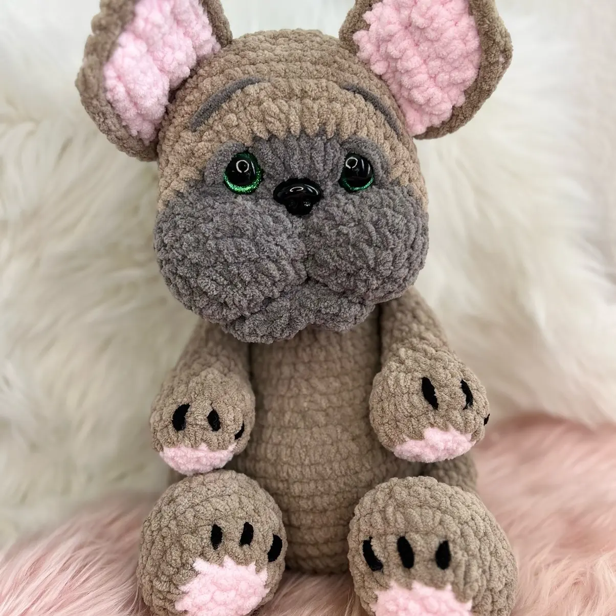 Blue Fawn French Bulldog Crochet Plushie