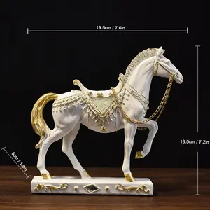 Figurine Collectible Horse Ornament Tabletop Decoration Sculpture for Furniture Desk Decoration Bookcas Office Home Decor
