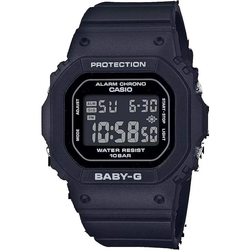 Women's Casio Baby-G Shockproof Digital Watch - 30m Water Resistant, Quartz Drive, Rectangular Dial, Resin Strap, Model BGD565-1