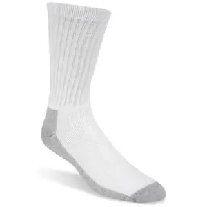 212 MAIN Men's Plain Stretch Menswear Cotton-Blend Nylon-Reinforced Ribbed Cuff Work Socks, 3-Pack, Large Size, White & Grey, Wigwam Mills S1221-44H-L