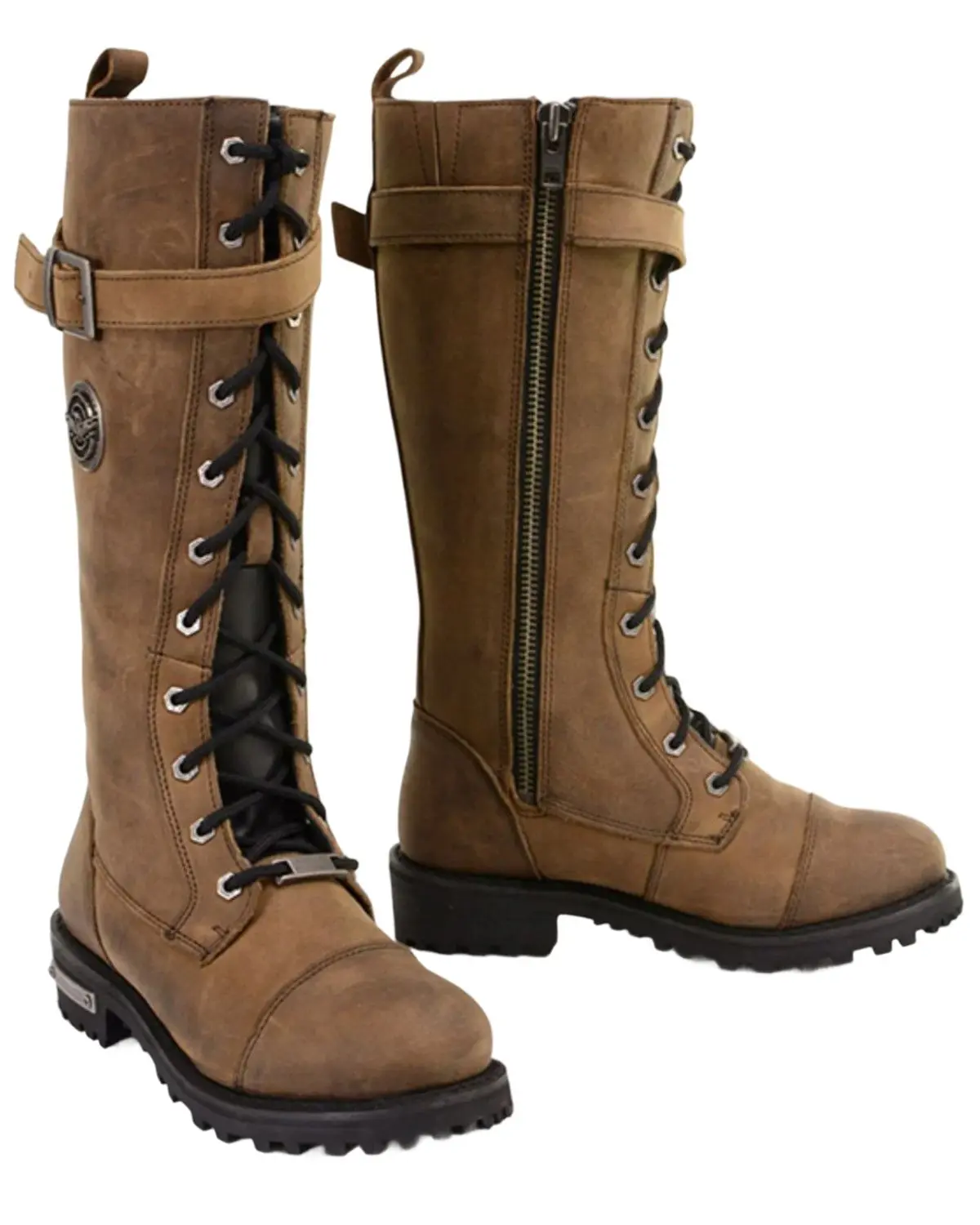 Milwaukee Leather Women's Women'S Tall Motorcycle Boot Round Toe - Mbl9358