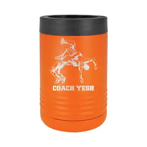 Personalized WRESTLING Coach, Wrestler, Wrestling Team Appreciation Can Colster Gift Laser Engraved 12 oz. Stainless Steel Can Colster 13 Colors Available