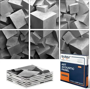 BUBOS 6 Pack Self-Adhesive Acoustic Wall Panels,70.8" x 47.2" Sound Panels Noise Reducing for Wall,Decorative Acoustic Panel Sound Absorbing,Sound Proofing Panel for Studio, Home,Office(Silent Blocks)