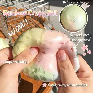 Handmade Crispy Shell Squishy Ball, Slow Rebound Sensory Squeeze Toy, Stress Relief Ball, Soft Clay Filled, Anxiety Tension Relief