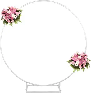 GARFANS Round Wedding Arch Metal Flower Arches Balloon Wedding Stand Arch Balloon Arch 1.2 m (White)