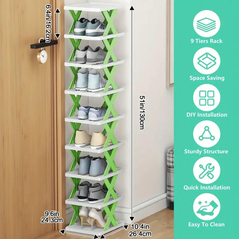 6 Or 9-layer Shoe Racks, Available In Multiple Colors, Vertical Shoe Cabinets - Modular And Easy to Assemble, Perfect for Narrow Spaces Such As Corridors, Bathrooms And Studios