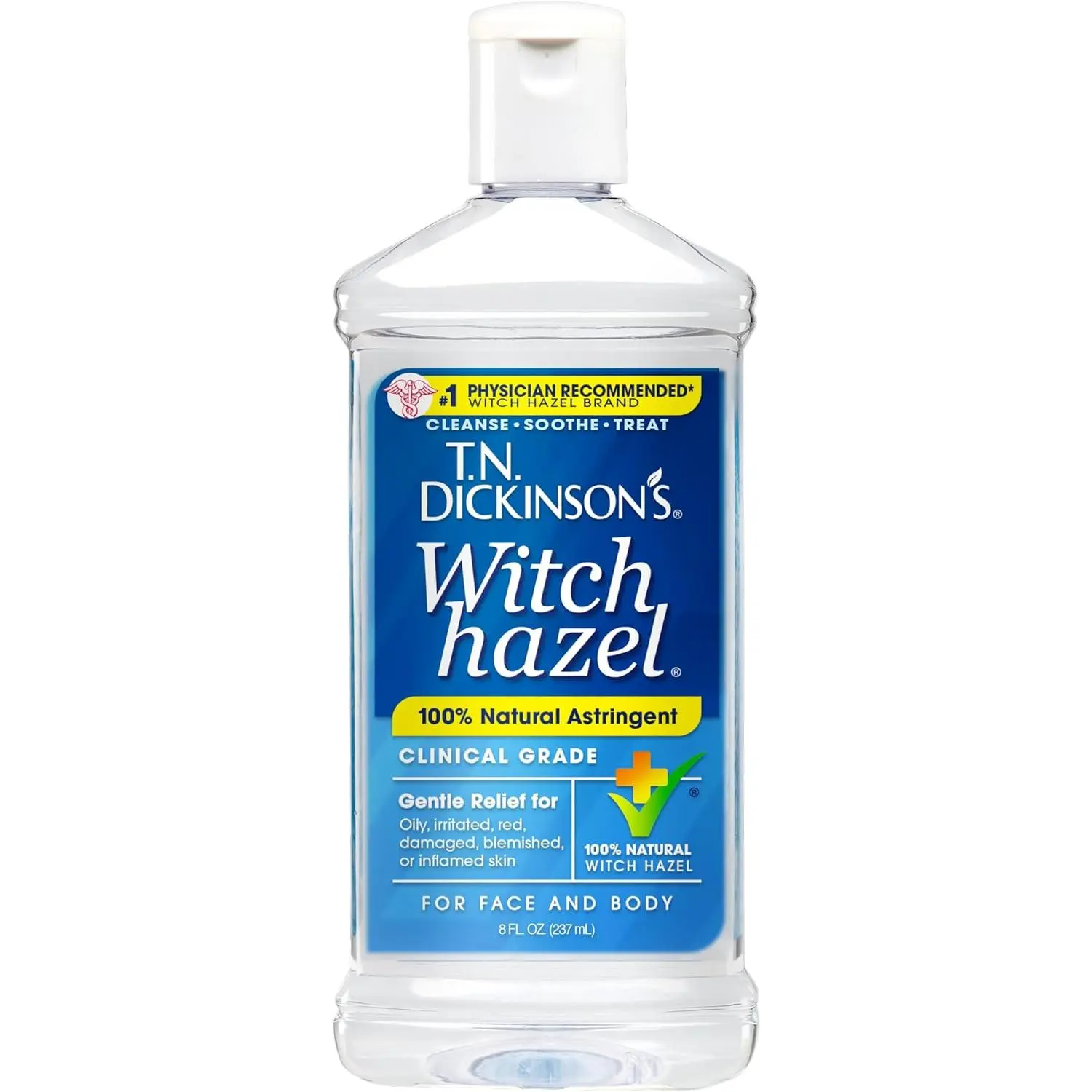 Witch Hazel 100% Natural Astringent | 8 Fl Oz | Pure Witch Hazel, Fragrance Free; Cleanses & Soothes Skin; Clinical Grade; for Face & Body