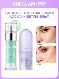 SHEGLAM 2 Pieces Set Good Grip Hydrating Primer Lock'd In Setting Spray Long Lasting Dewy Finish Face Makeup