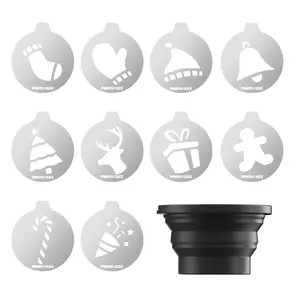 PHOTOOLEX 10PCS Magnetic Gobo Kit with Silicone Cover, Replaceable Magnetic Films, A/B/C 3 Style Sets, Compatible for 10W & 12W Photography Flashlight,  For Vlog & Live Streaming Background