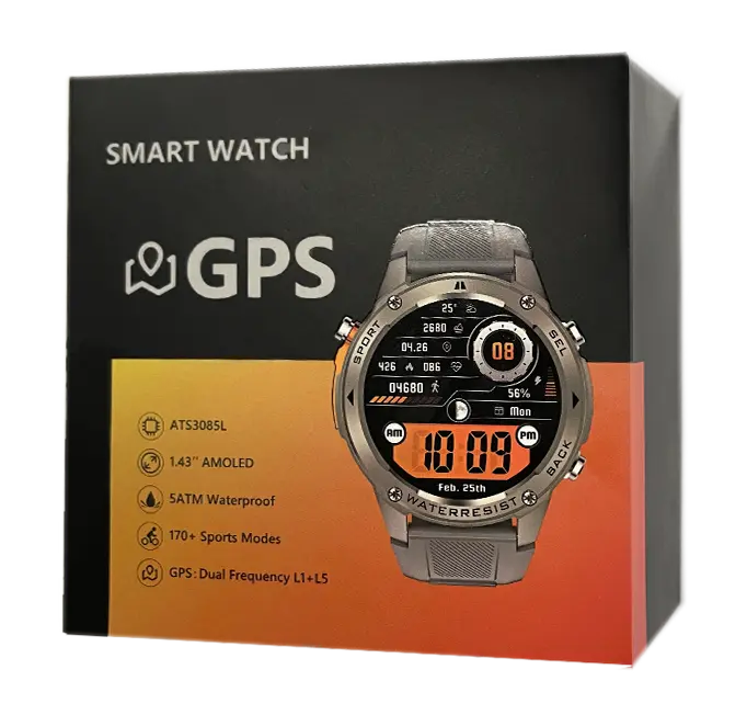 Bozlun DM56 Military-Grade Survival Smart Watch, Unisex Fashion Rugged Outdoor Sport Wristwatch with GPS Dual Positioning, IP68 Waterproof, 120 Auto-Adaptive Sports Modes, Heart Rate Blood Pressure Monitoring, Magnetic Metal Band, Spo2/Stress/Sleep Analys