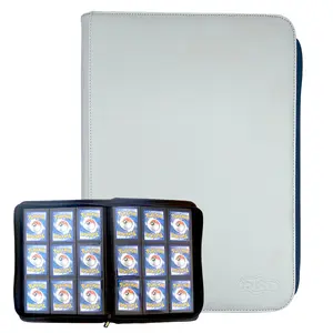 Trading Card Game TCG 9-Pocket Binder For Any Collectable Cards 20 Pages Holds 360 Cards High-Quality Storage Solution (White, Black, Green, Blue)