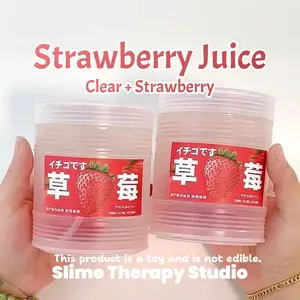 Strawberry Juice Water Slime — Clear + Strawberry (500ml) | Mixable Play | Premium Scent | Whimsical Stress-Relief Toy | ASMR, Stress Relief, Fidget Toy, Best-Selling