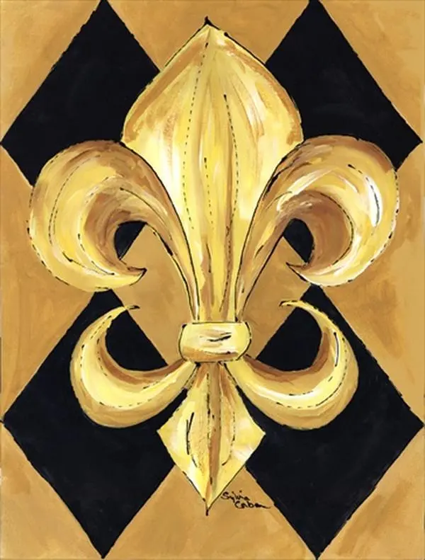 212 MAIN Double-Sided Rectangular Black and Gold Fleur de Lis Patio Garden-Size Outdoor Decorative Flag for New Orleans Sports & Outdoor Use