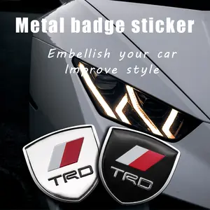 3D Metal shield badge logo body sticker car (TRD pattern) accessories suitable for Tacoma TRD Pro, 4Runner TRD Pro, Tundra TRD Pro, Camry TRD, RAV4 TRD Off-road Edition 86 TRD, Sequoia TRD Pro Sticker For Cars