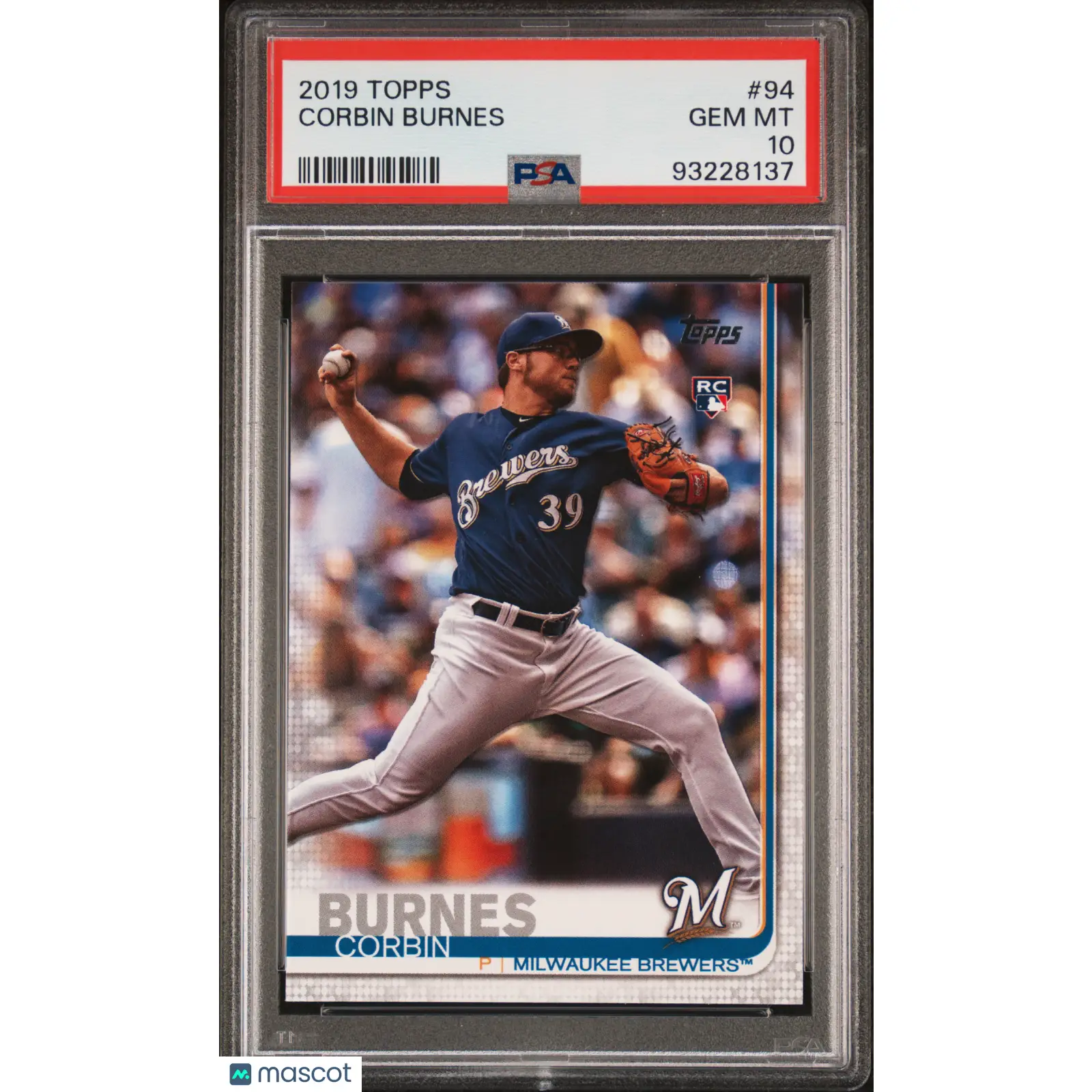 Corbin Burnes PSA 2019 Topps #94 10 93228137