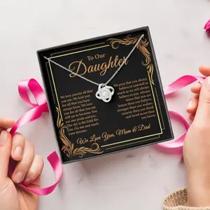 To Our Daughter Necklace, Daughter Gift, Love Knot Necklace Gift For Daughter, Necklace Gift For Daughter, Daughter Necklace From Parents