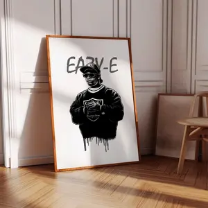 [ SALE UP 45% - UNFRAMED ] Eazy E Poster Print, Classic Rap Album Cover Art, West Coast Hip Hop Wall Decor, Old School Music Fan Gift