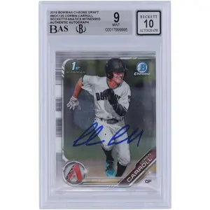 Corbin Carroll Arizona Diamondbacks Autographed 2019 Bowman Chrome Draft #BDC-125 Beckett Fanatics Witnessed Authenticated 9/10 Card - Fanatics Authentic Certified
