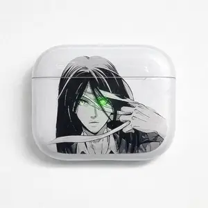 Attack on Titan "Eren Yeager" Aesthetic AirPods Case | Glowing Green Eye Manga Art | Soft Clear Protective Cover for AirPods 1/2/3/4 & Pro