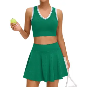 BMJL Womens Tennis Dress Two Piece Color Block Athletic Golf Skirts with Shorts Ball Pocket #SwimWeek #Summervibes