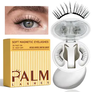 PALM LASHES Magnetic Eyelashes with Applicator Kit, Upgrade Soft Magnetic Lashes Reusable False Eyelashes Natural Look, No Glue Needed Eyelashes for Eye (Lightweight & Comfortable)
