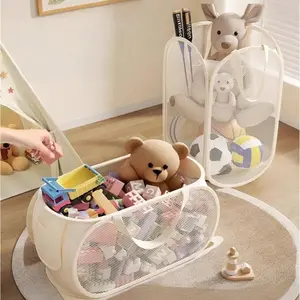 Large folding laundry basket, foldable nursery storage basket, toy sorting basket, suitable for storing newborn clothes and toys, Collapsible laundry hamper