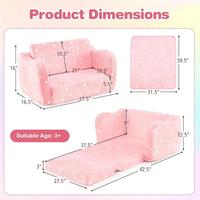 2-in-1 Fold Out Couch with Blanket - Pink 