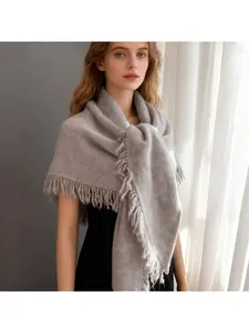 European and American fashion new women's knitted triangle scarf, triangle fringe scarf, triangle shawl