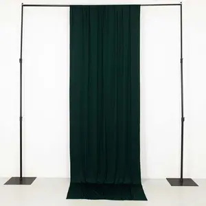 Hunter Emerald Green 4-Way Stretch Spandex Backdrop Drape Curtain, Wrinkle Free Event Divider Panel with Rod Pockets - 5ftx12ft