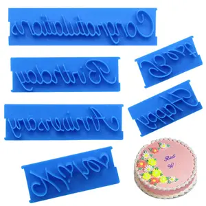 Cake Letter Mold, 6 Counts DIY Handwriting Letter Print Stamp, Cake Word Mold, Baking Tool for Cake Decorating, Kitchen Accessories, Pastry Decorating Tools