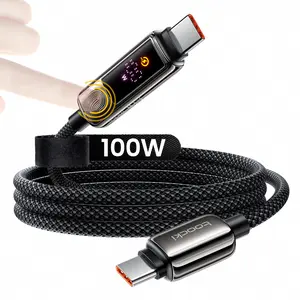 USB C Cable 6.6ft 100W Fast Charging Cord with a Touch-Sensing Screen-Off Function for iPhone 16 15 Pro Max, iPad Pro, Galaxy S24 S23, Switch, MacBook Air, Pixel