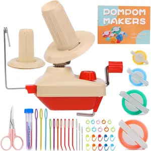 Yarn Ball Winder, Yarn Winder for Crocheting, Stitch Markers Knitting Kit, Pom Pom Maker, Convenient Ball Winder Hand Operated for Yarn, with Easy Installation for Yarn Storage