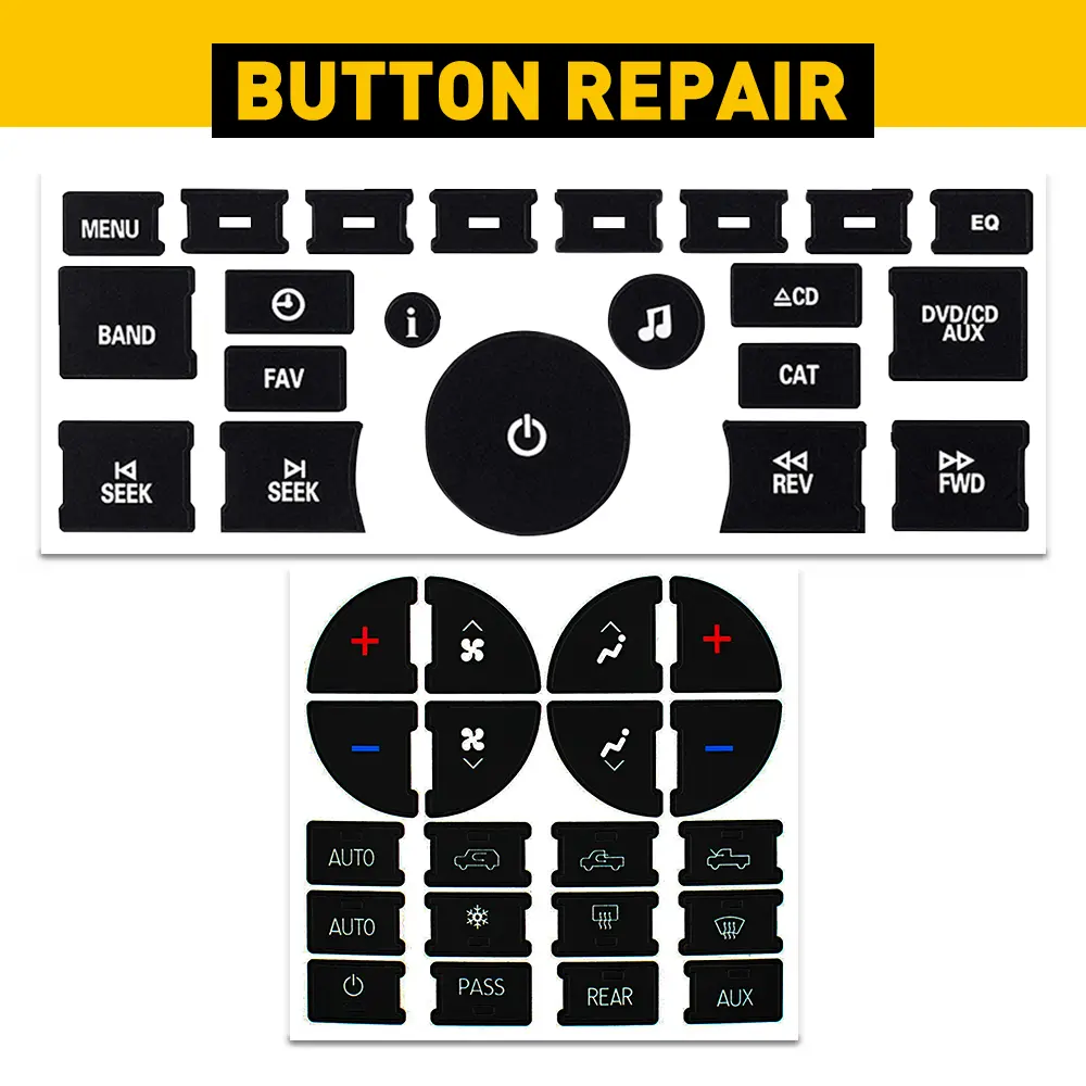 For GM GMC Radio+ A/C Climate Control Button Repair Decals Stickers Car Interior For GM GMC Radio+ A/C Climate Control Button Repair Decals Stickers Car Interior