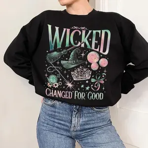 Changed For Good Wicked Sweatshirt, Defy Gravity Broomstick Magic Wand, Wicked Hoodie, Wizard Movie Fan Shirt, Wicked Movie Fan Xmas Gift