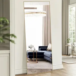 71"x26" Full Body Wall Mirror Standing Hanging or Leaning Wall-Mounted Mirrors with Stand Aluminum Alloy Frame Living Room